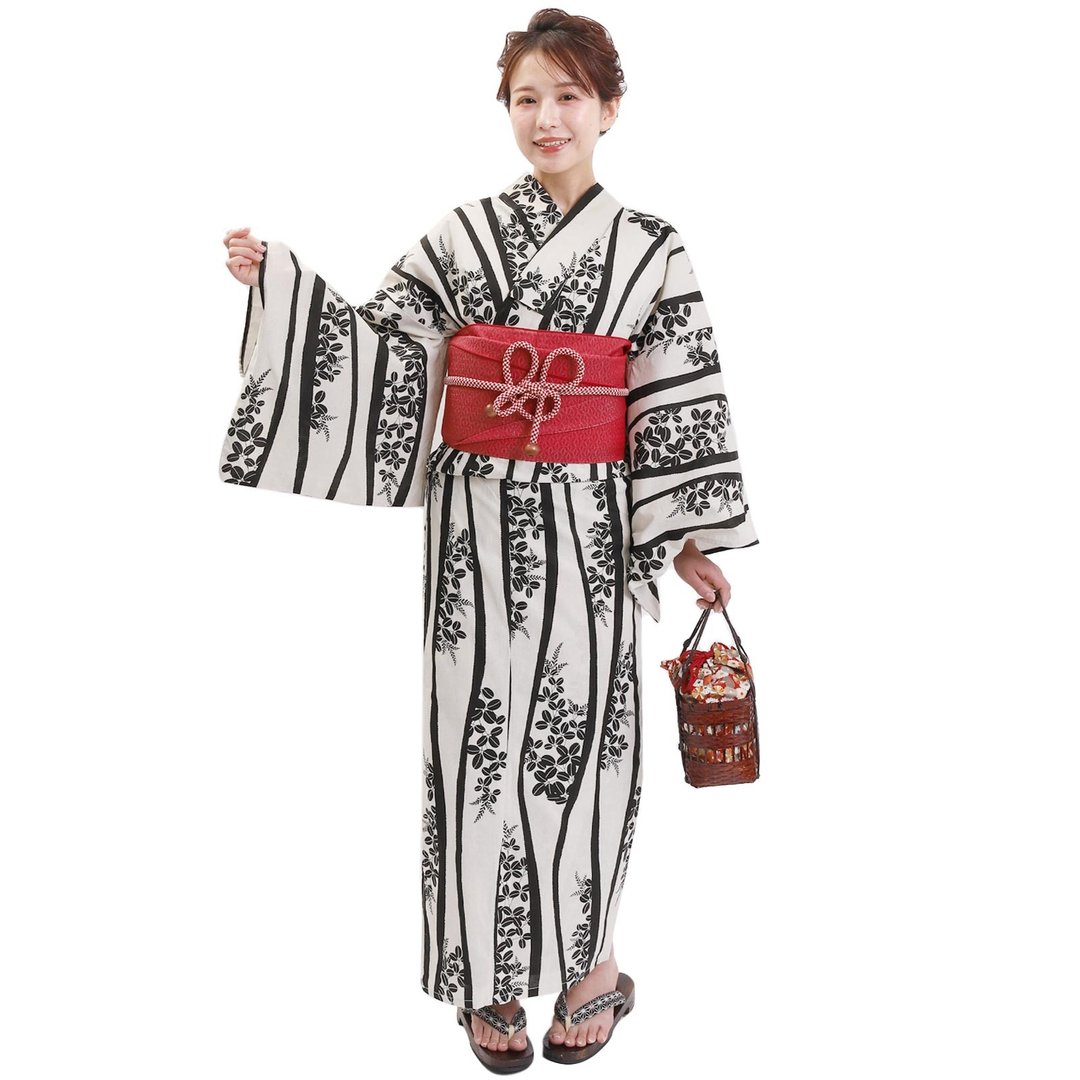 日本 和服 女性 浴衣 腰封 2件组 F Size x33-07 yukata - 其他 - 棉 黑色