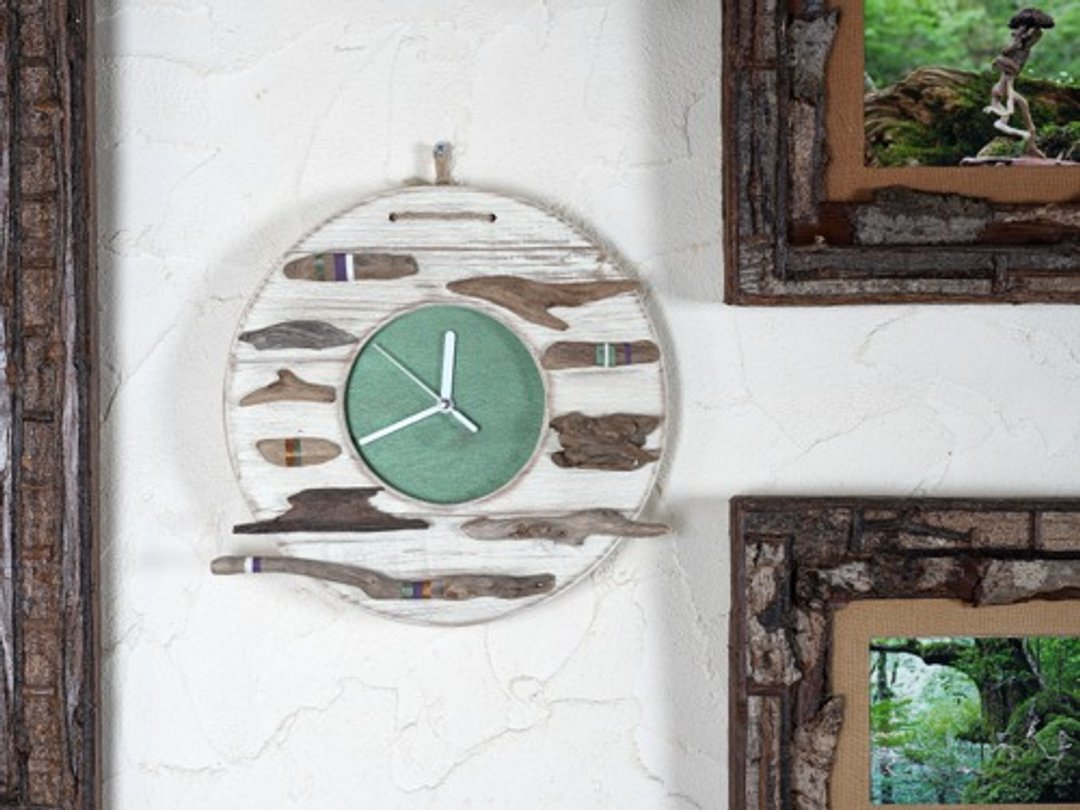 white driftwood clock -19 - 时钟/闹钟 - 玻璃 