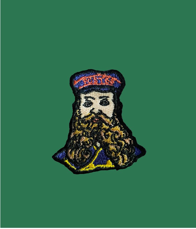 Portrait of the Postman Joseph Roulin / Vincent van Gogh / iron on patch - 徽章/别针 - 绣线 绿色