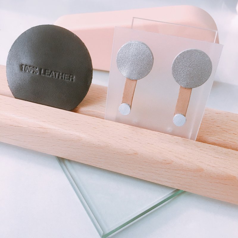 Anyway Any-ear 真皮耳环系列 U07 - 耳环/耳夹 - 真皮 银色