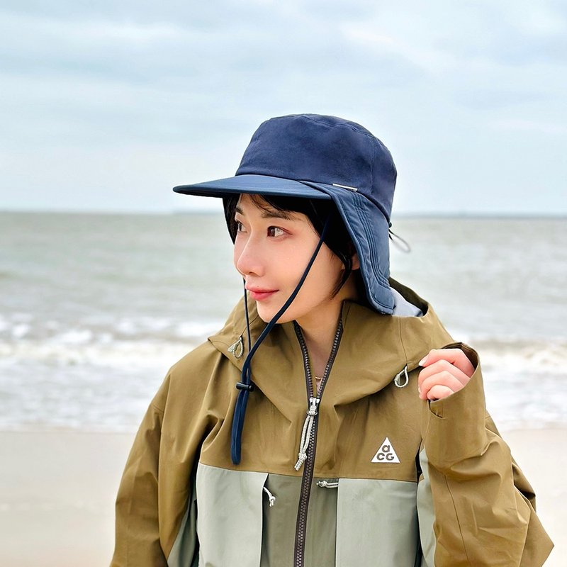 棒球帽 老帽 鸭舌帽 户外遮阳棒球帽-黑色【ISW】设计师品牌 - 帽子 - 棉．麻 橘色