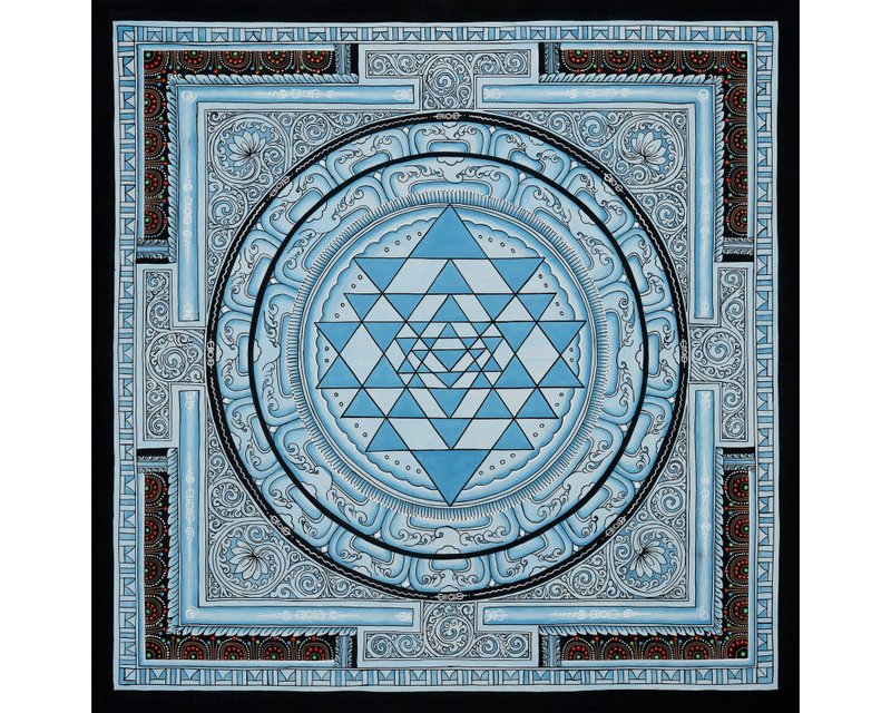 Shree Yantra 曼陀罗唐卡——神圣几何与丰盛的永恒象征 - 墙贴/壁贴 - 其他材质 多色