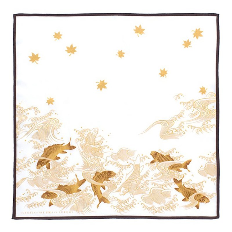 河原园恋白能乐手帕 45 x 45 厘米 100% 棉 日本制造 礼品 - 手帕/方巾 - 棉．麻 白色