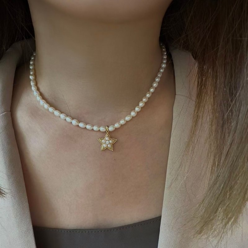 海星珍珠项链 | 纯银 | 包邮 | Belinda轻珠宝 - 项链 - 珍珠 白色