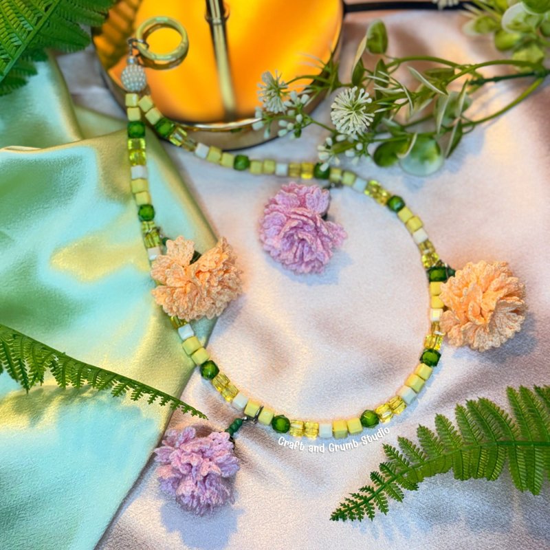 粉彩花园 22 厘米编织花手机吊饰与包包挂饰 - 其他 - 其他材质 