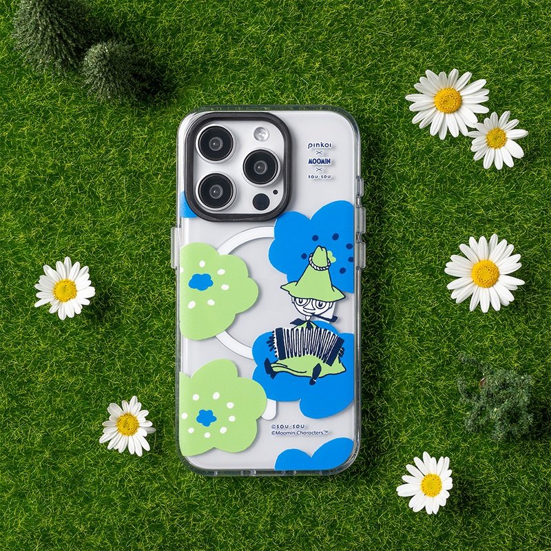 【Moomin x SOU・SOU】Clear MagSafe兼容透明手机壳|史力奇-微笑 - 手机壳/手机套 - 塑料 透明