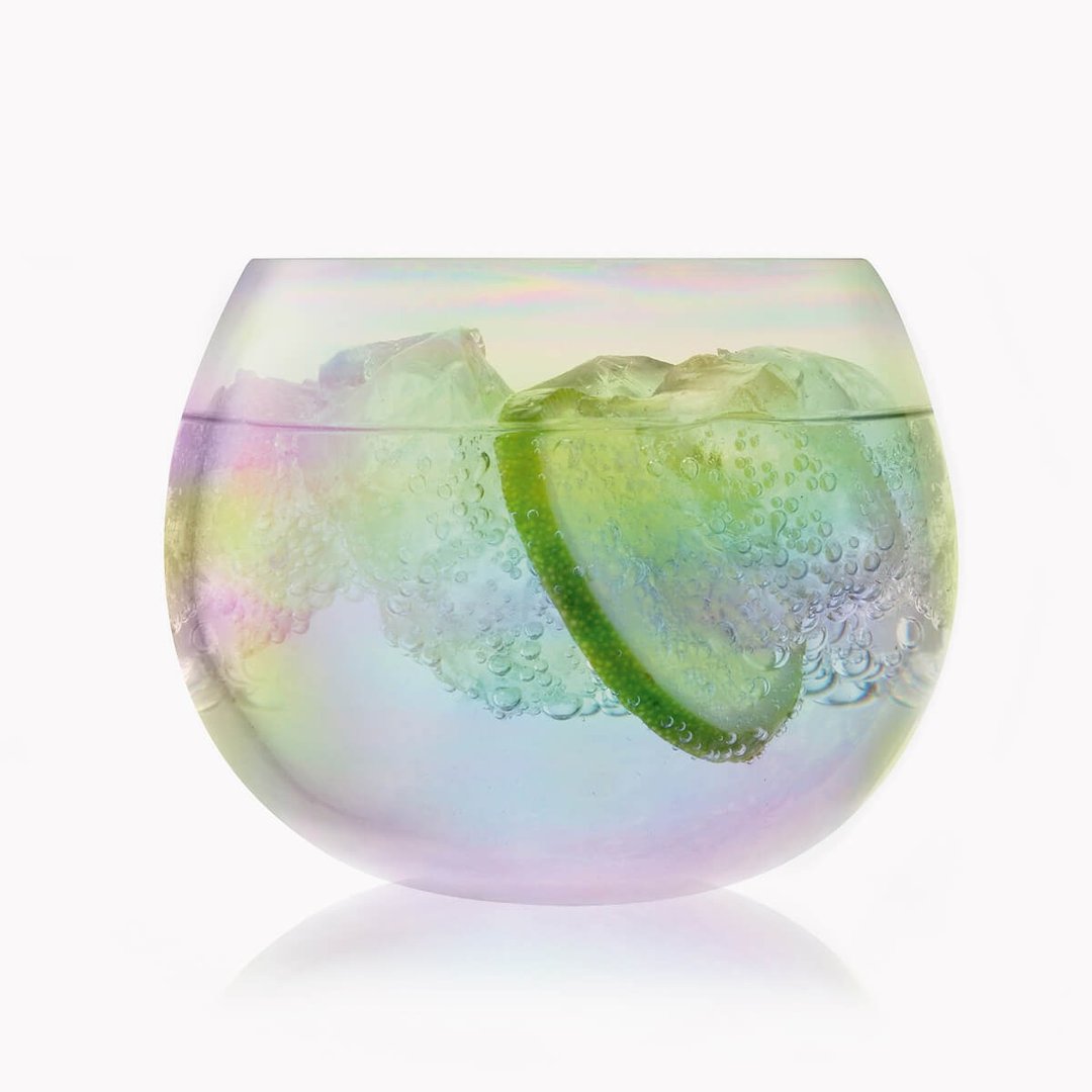 350cc【英国LSA Bubble】彩虹泡泡玻璃刻字水杯 手工杯 摇摇杯 - 酒杯/酒器 - 玻璃 多色