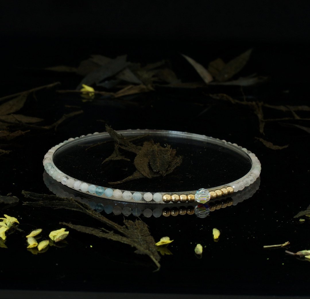 轻奢风 摩根石 14KGF Swarovski 水晶手链 - 手链/手环 - 宝石 