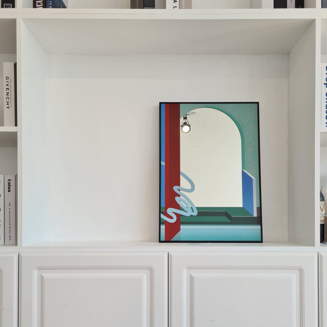 镜子 - 曲线玄关 / B3 (37cm x 52cm) - 其他 - 玻璃 绿色
