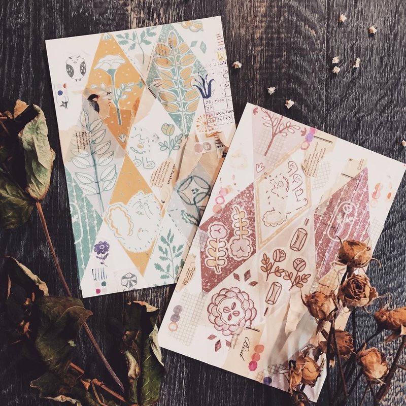 【城市印花 -日本千叶】玫瑰花砖 猫 宽版纸胶带 (带离型纸) - 纸胶带 - 纸 多色