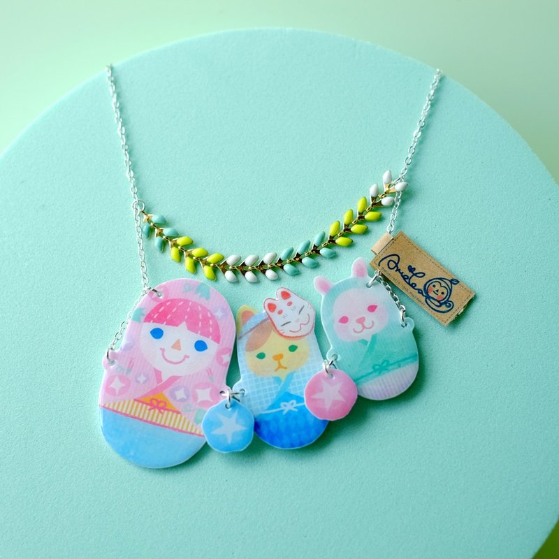 俄罗斯娃娃颈链 -夏季浴衣系列 - 项链 - 塑料 