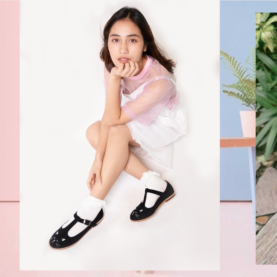 Blackcat shoes - 女款休闲鞋 - 绣线 黑色