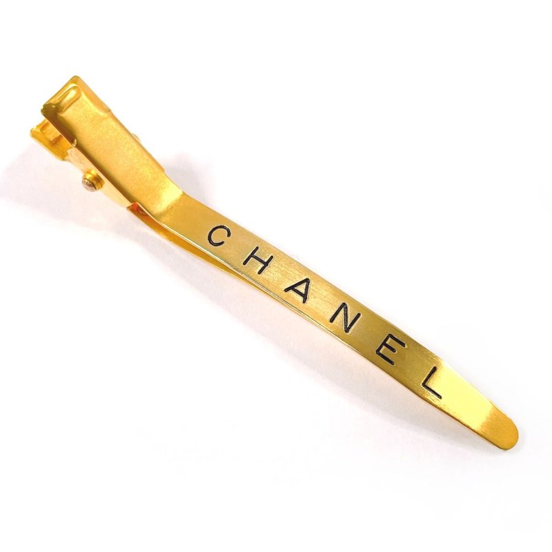 【日本直送 二手美品】香奈儿 CHANEL 发饰 发夹 Logo GP 金色 96 A 1996年制 - 其他 - 其他材质 金色