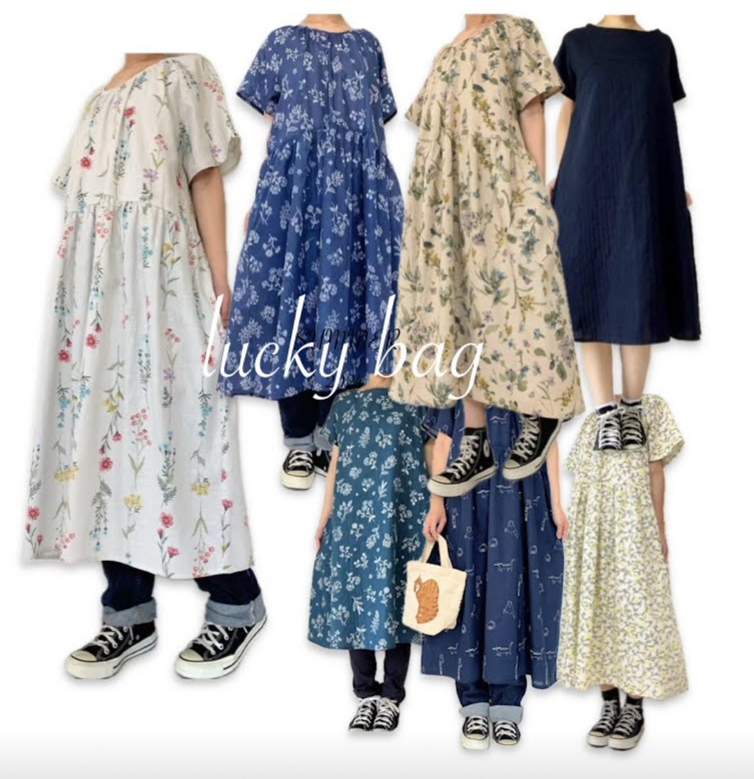 福袋 Lucky Bag 2024年 夏 秋季 长袖 半袖 连身裙 换季 - 洋装/连衣裙 - 棉．麻 多色