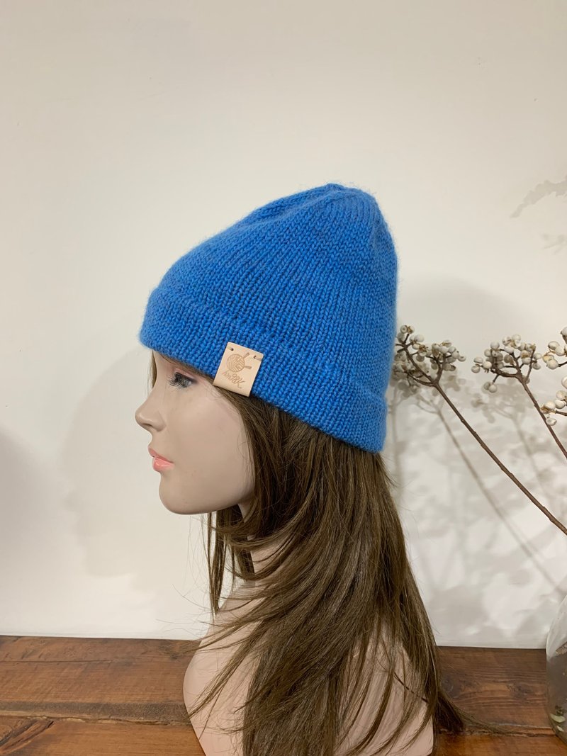 手作毛线帽。。天青石蓝。中性基本款。西瓜皮帽。 - 帽子 - 羊毛 