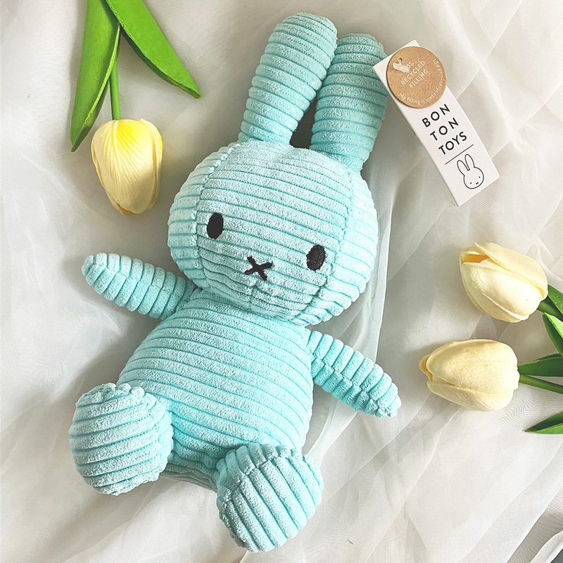 BON TON TOYS 米菲兔ECO灯芯绒填充玩偶-土耳其蓝 23cm - 玩偶/公仔 - 聚酯纤维 蓝色