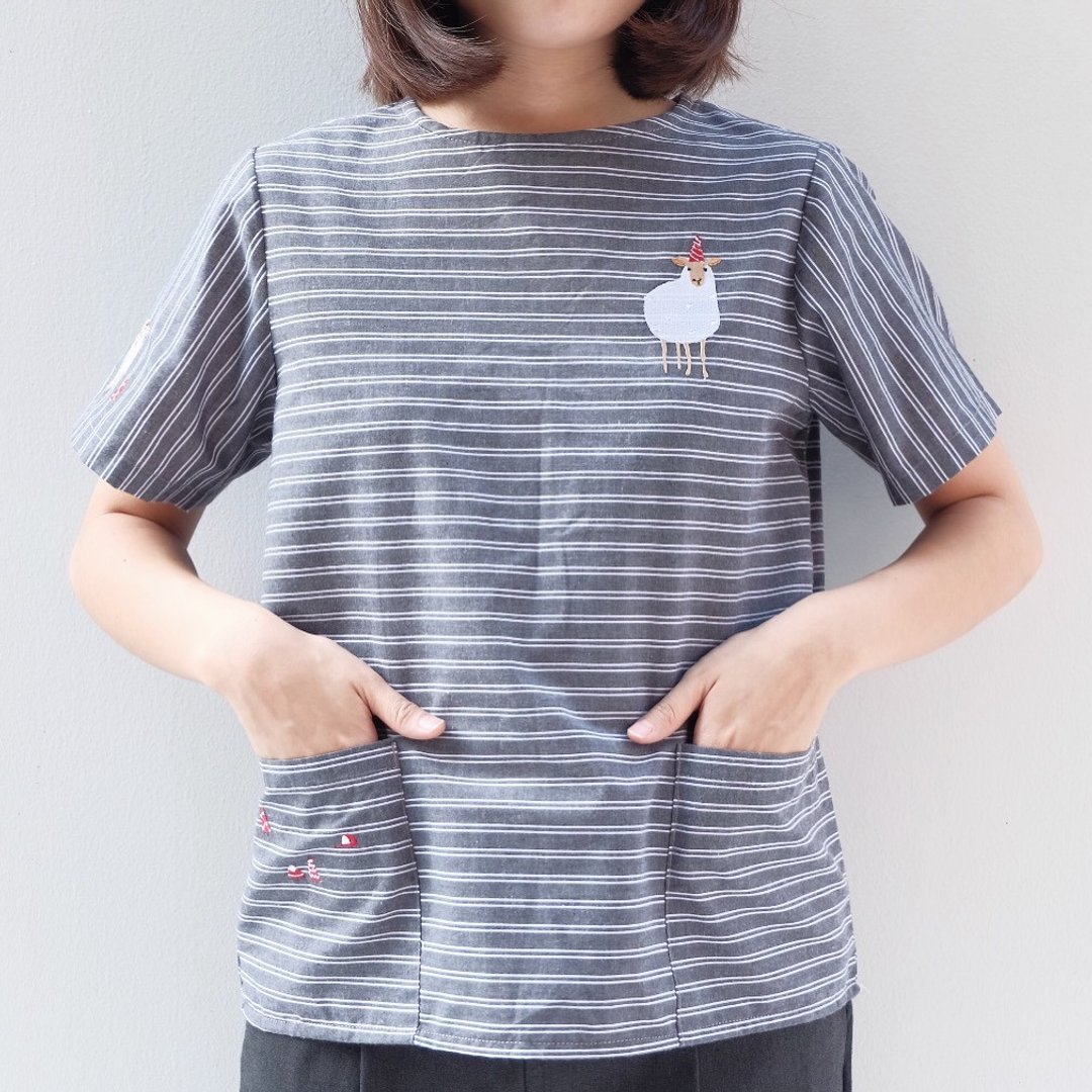 Molly Sheep Blouse - 女装上衣 - 其他材质 灰色