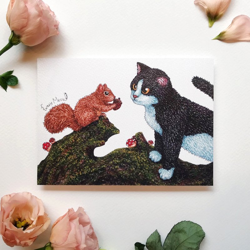 【猫疯子】明信片(18) - 卡片/明信片 - 纸 多色