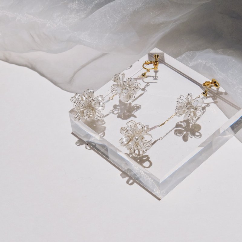 miss no.2-单边造型手工设计树脂耳环/earring/accessories - 耳环/耳夹 - 其他材质 透明