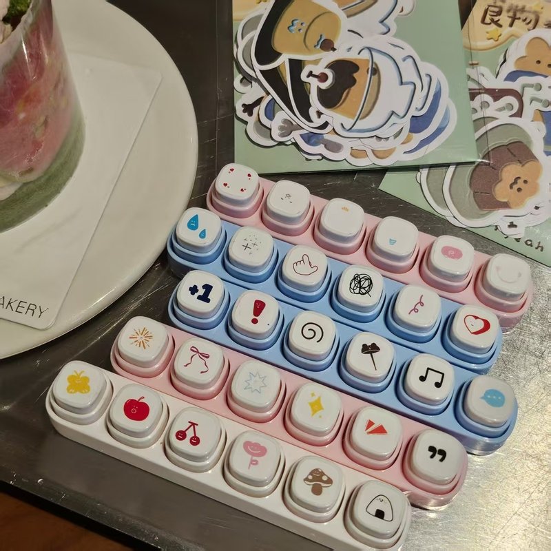 【coloryeah】手账文具/基础日常可拆卸六联印章/光敏即印小尺寸 - 印章/印台 - 其他材质 多色