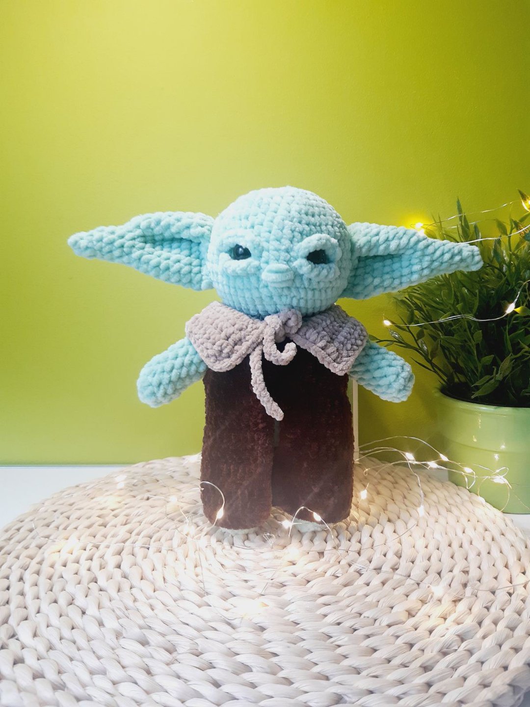 Cartoon character, crochet baby yoda, big version plush, crochet amigurumi yooda - 玩具/玩偶 - 其他材质 绿色