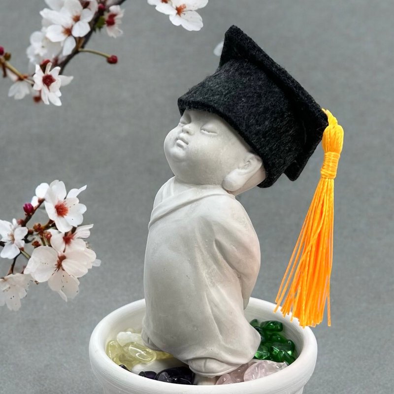 快速出货 毕业季 净念吉祥小佛之惟心 五行水晶盘组 祝鹏程万里 - 玩偶/公仔 - 水泥 白色