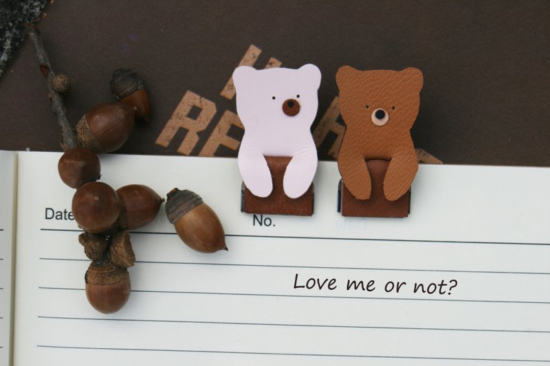 手工真皮-暗恋小熊文件夹 书签夹 - 文件夹/资料夹 - 真皮 咖啡色