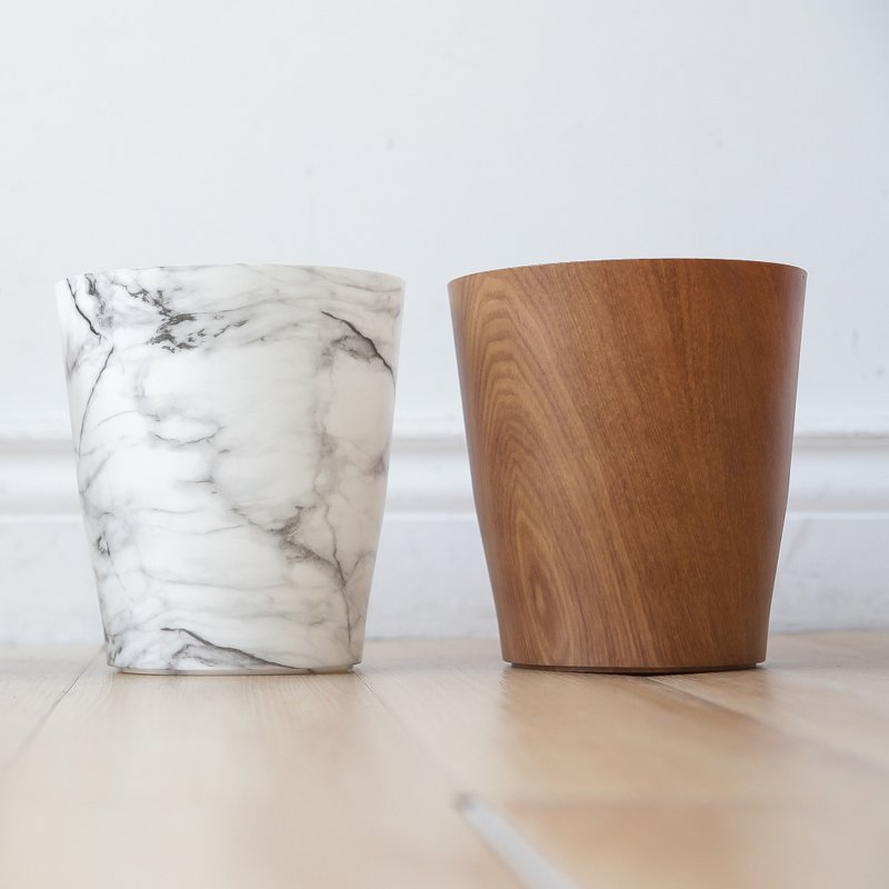 日系无印木纹造型 大理石纹(小)5L垃圾桶/筒(三色任选) - 垃圾桶 - 塑料 