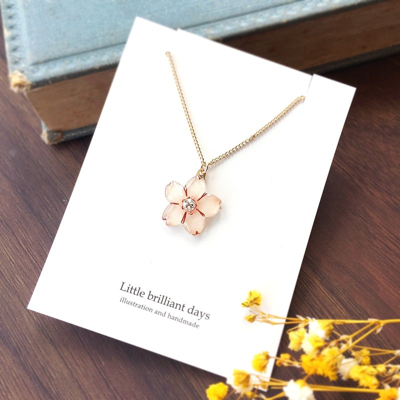 Sakura necklace 桜のネックレス 春 花 和 - 项链 - 塑料 粉红色