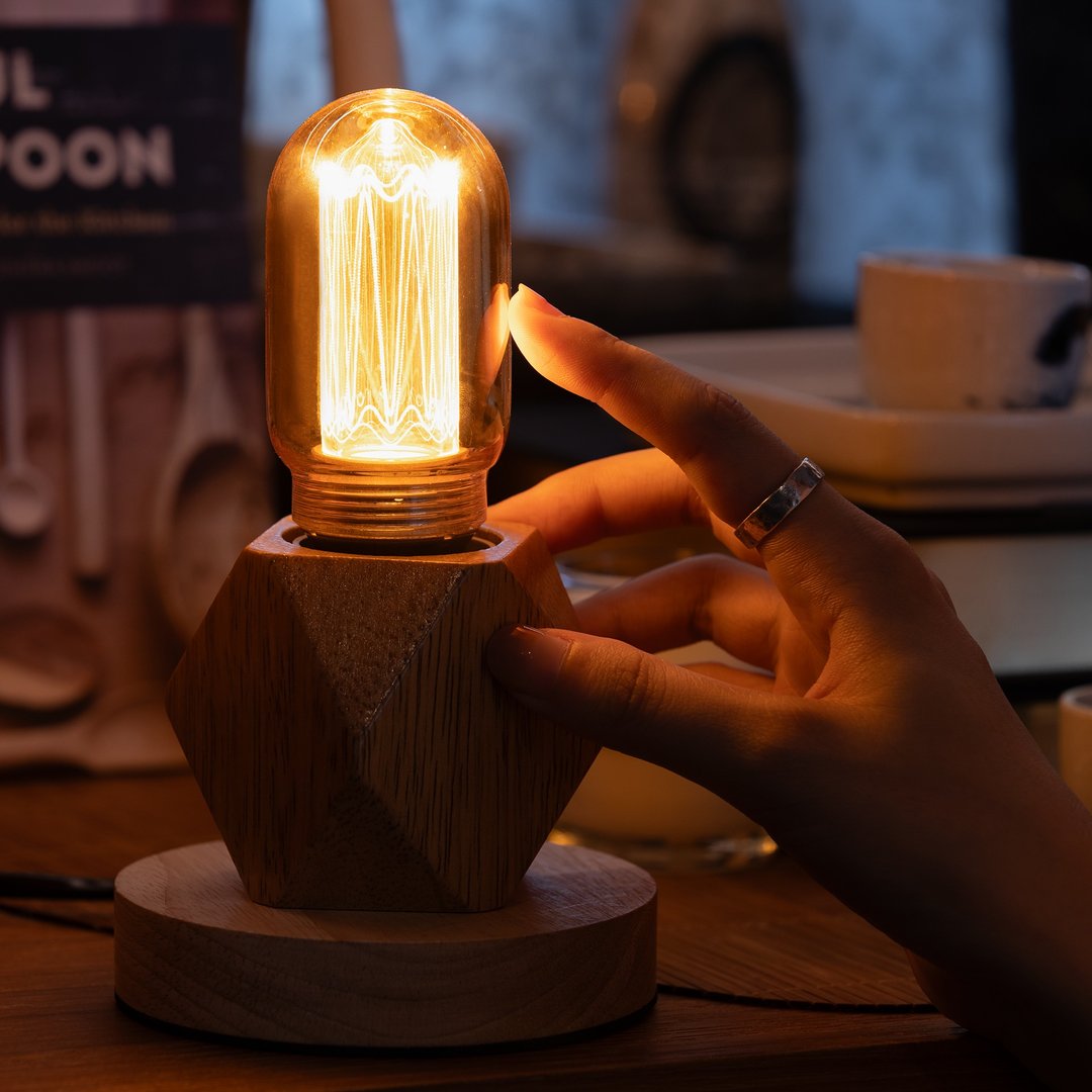 【618 年中庆】Mirage 拉斐尔夜灯㇑木质灯座㇑喜光 LED - 灯具/灯饰 - 玻璃 橘色
