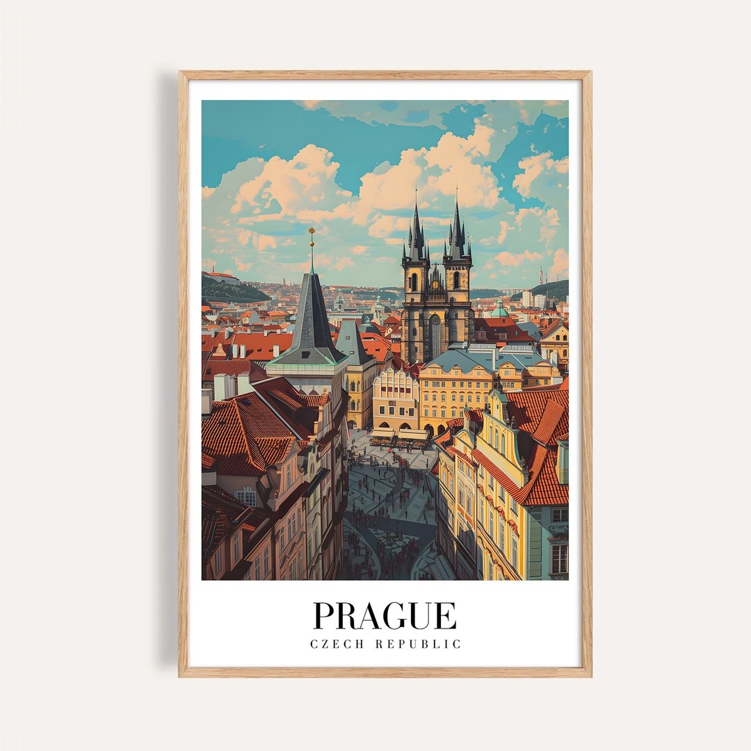 布拉格老城 Prague Old Town / 城市景观插画 海报 挂画 - 海报/装饰画/版画 - 纸 