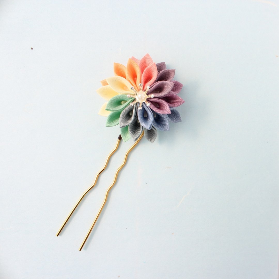Hair ornament pastel rainbow - 发饰 - 丝．绢 多色
