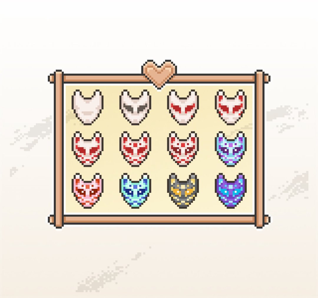 Twitch小奇点及订阅者徽章/忠诚徽章套图/像素风/日式神狐面具 - Logo 设计/图案设计 - 其他材质 