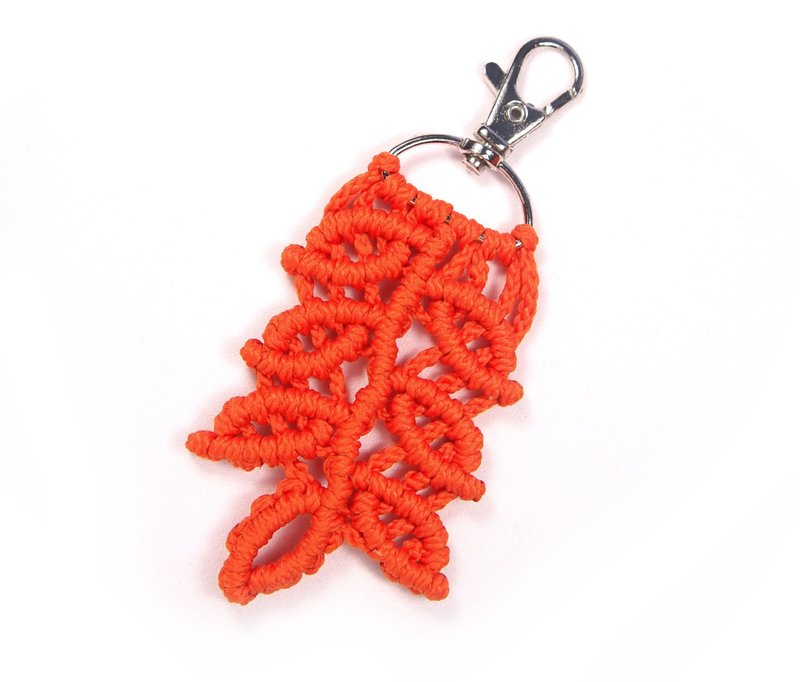 流苏花边教学钥匙圈叶，PDF 教学课程，一步一步流苏花边叶图案 - 手工艺教程/工具书 - 其他材质 