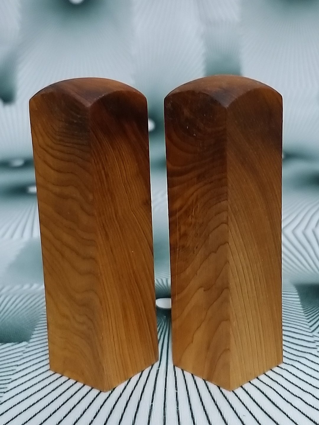 台湾桧木6分闪光印章 1对 7*1.8cm正方 400元~B5 - 印章/印台 - 木头 