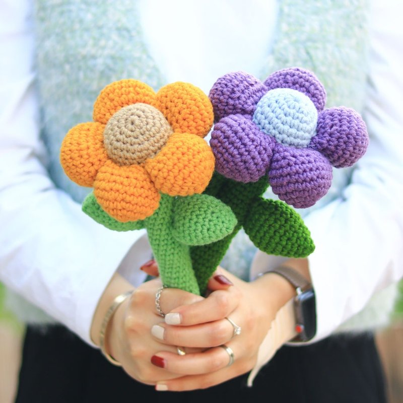 【影片教学+材料包】波波球花朵 #ZKV079 - 编织/刺绣/羊毛毡/裁缝 - 棉．麻 多色