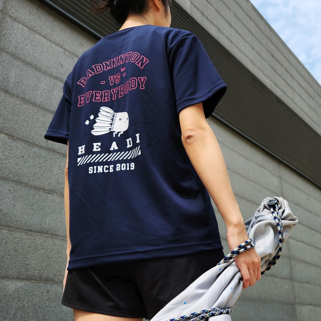 中性户外速干短袖刺绣上衣 - 经典Headi/军蓝(M-XL) - 中性连帽卫衣/T 恤 - 其他材质 蓝色