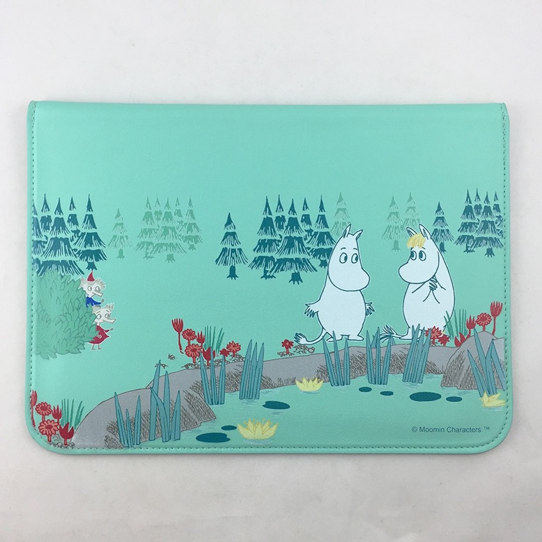 Moomin噜噜米正版授权-3C保护皮套(浅绿)【湖畔传情】35*25.5cm - 平板/电脑保护壳 - 真皮 绿色