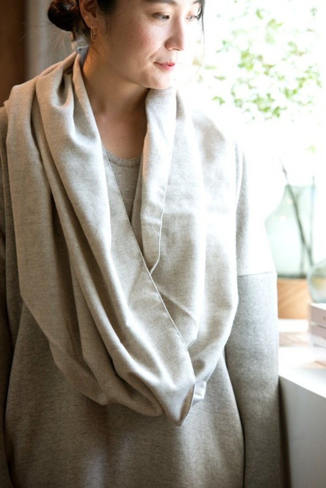 Nell fabric snood [Organic Cotton Yak mixed Nell fabric] - 丝巾 - 其他材质 