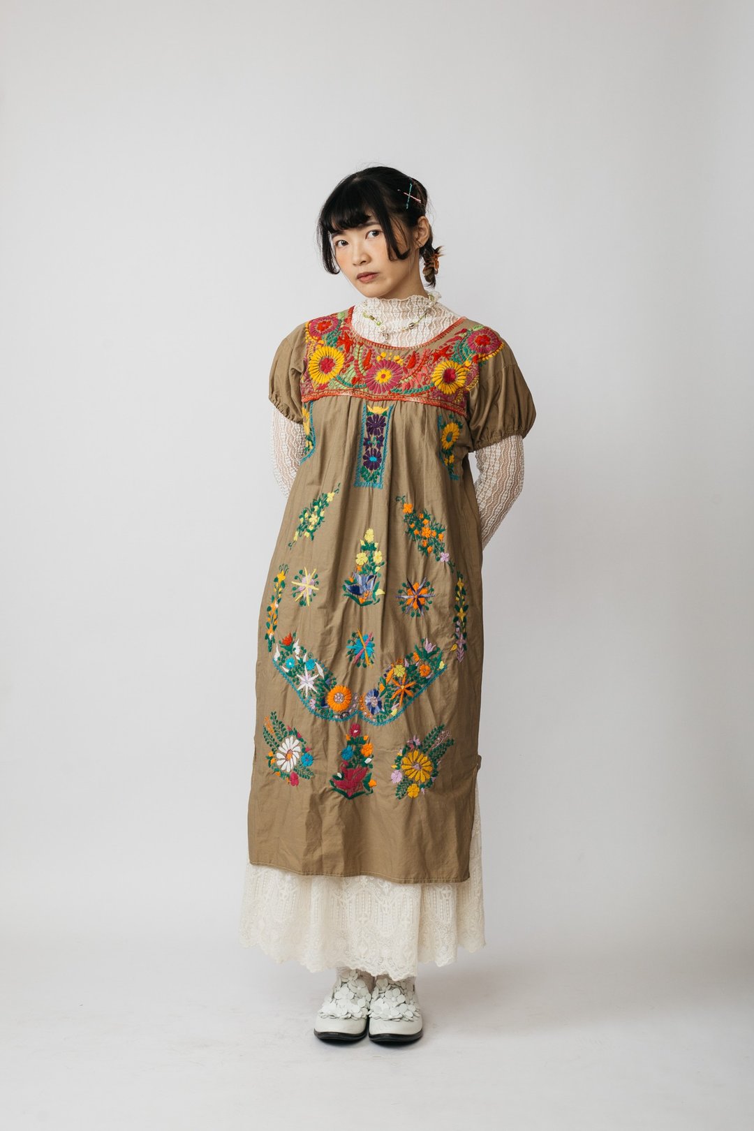 墨西哥刺绣洋装.Mexican Folk Dress【初恋贩卖所】Vintage.B714 - 洋装/连衣裙 - 棉 