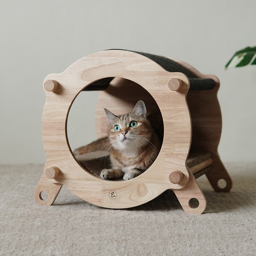 ENVY COLLECTION 胶囊小木屋猫窝 / 猫屋 猫抓板 睡床 - 床垫/笼子 - 木头 