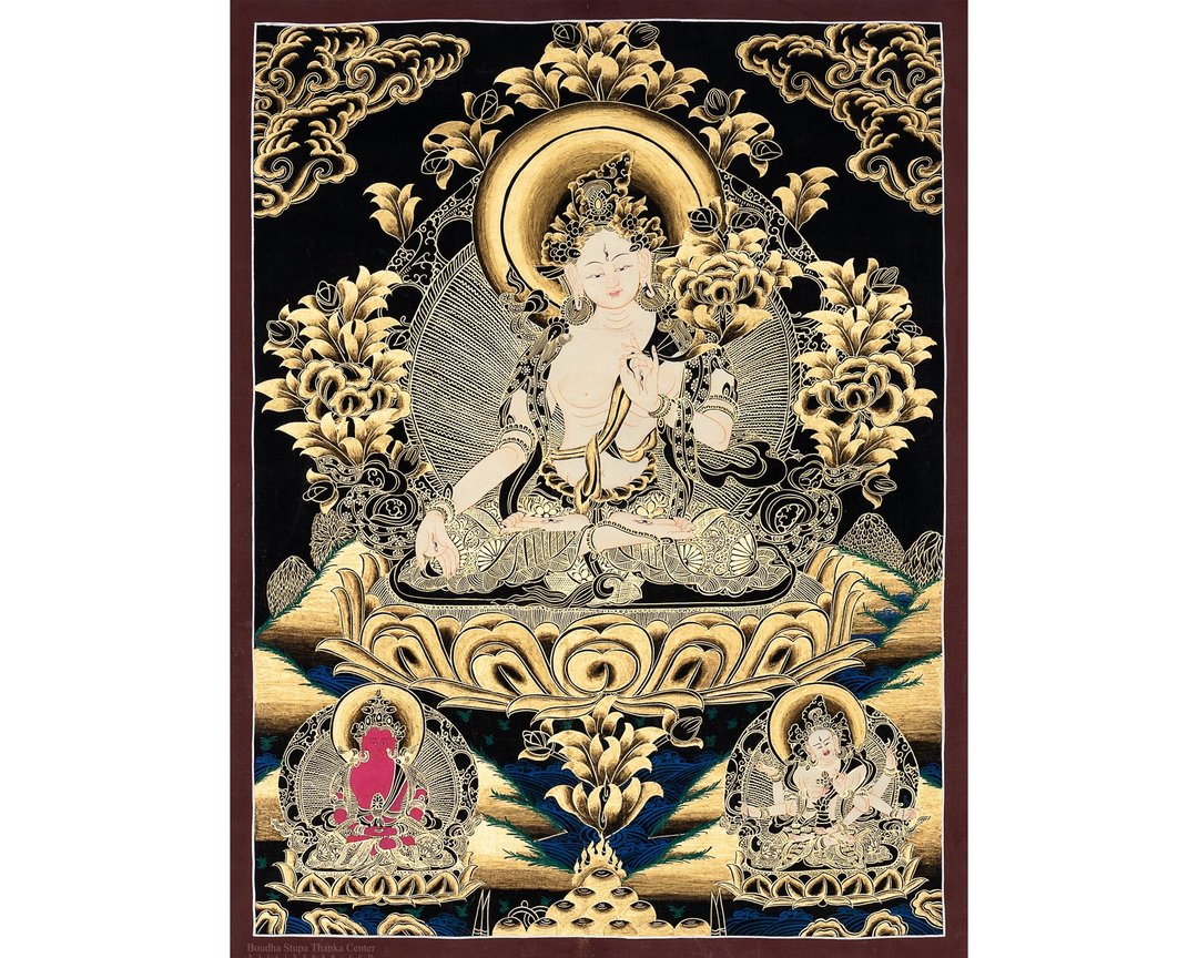 唐卡画作 神圣白度母带来和平与幸福 - 墙贴/壁贴 - 其他材质 多色