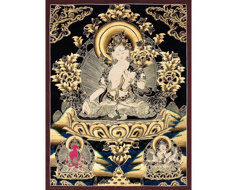唐卡画作 神圣白度母带来和平与幸福 - 墙贴/壁贴 - 其他材质 多色