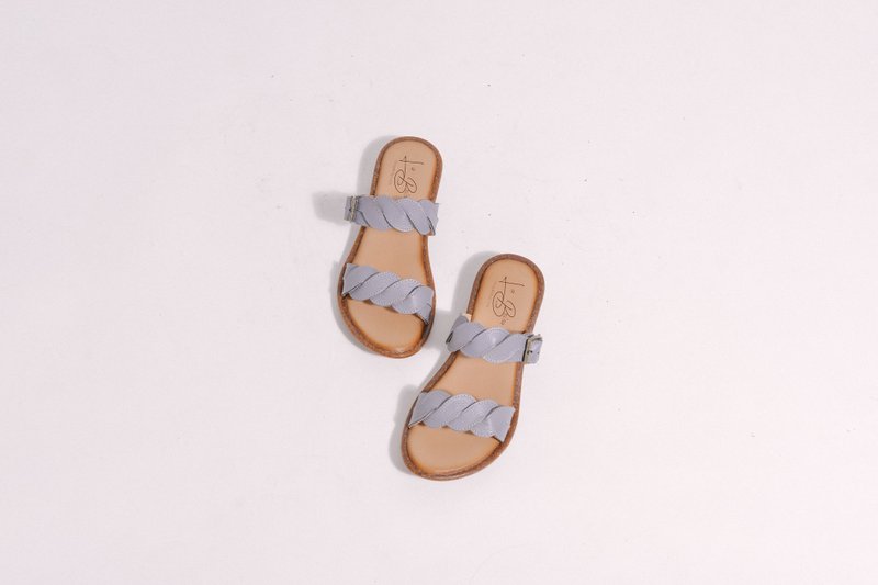 零码- 紫色__真皮编织拖鞋 921 (紫、绿2色) - 男女凉鞋 - 真皮 紫色