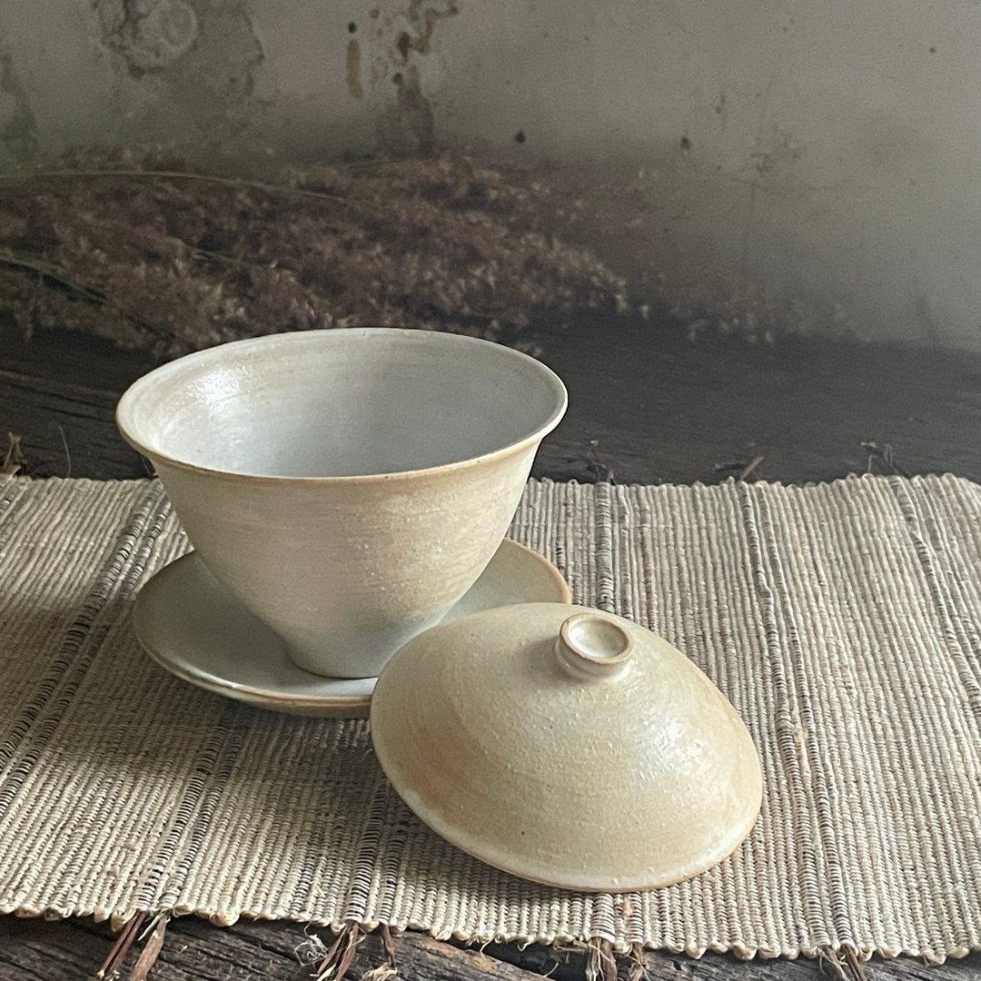 盖杯_三件组 - 茶具/茶杯 - 陶 白色