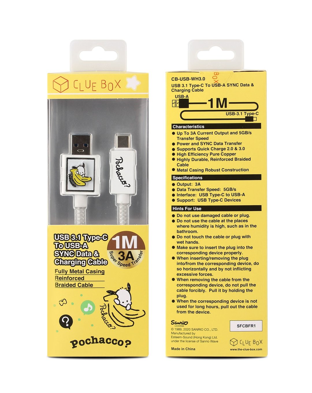 USB-C 转 USB-A 同步数据和充电线 - Pochacco - 电脑配件 - 塑料 白色