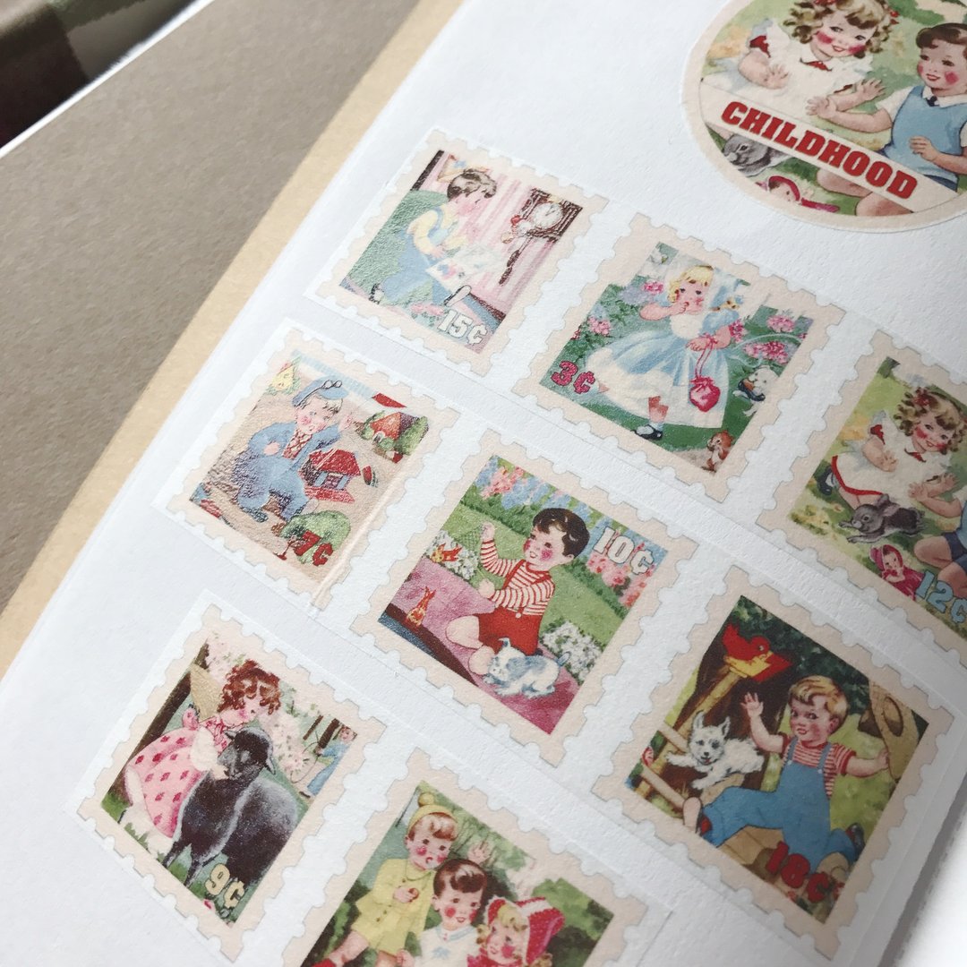 Childhood 邮票纸胶带 - 纸胶带 - 纸 