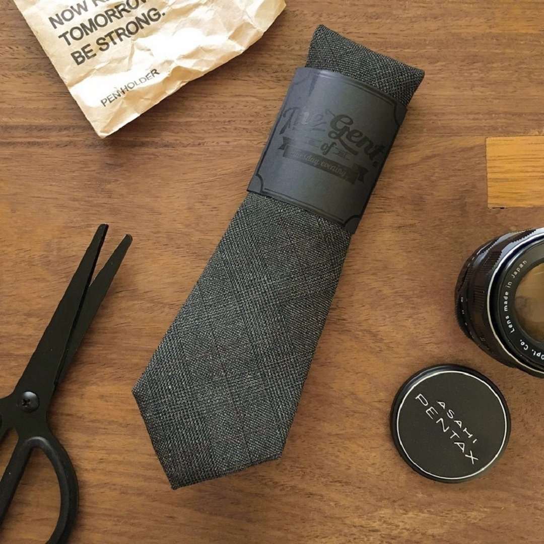 The GENT Dark Green Glen Check Necktie - 领带/领带夹 - 棉 绿色