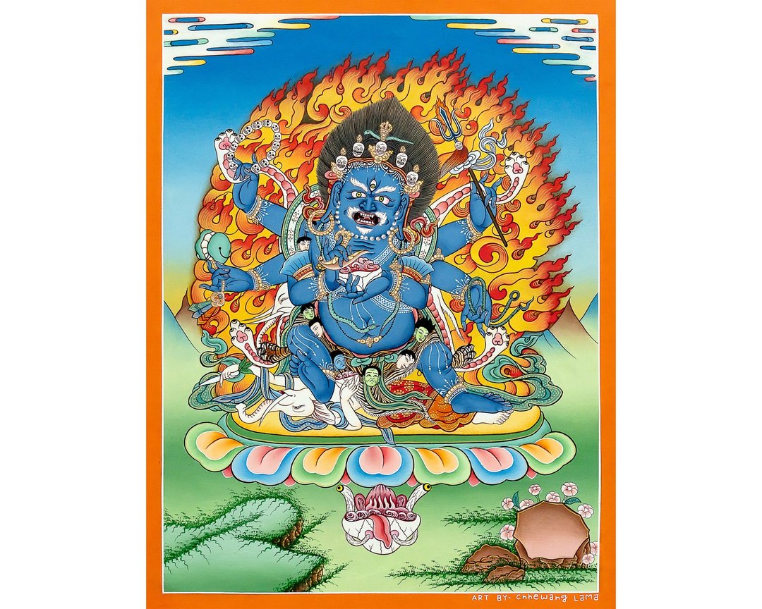六臂玛哈卡拉唐卡  藏传护法神壁画艺术 - 墙贴/壁贴 - 其他材质 多色
