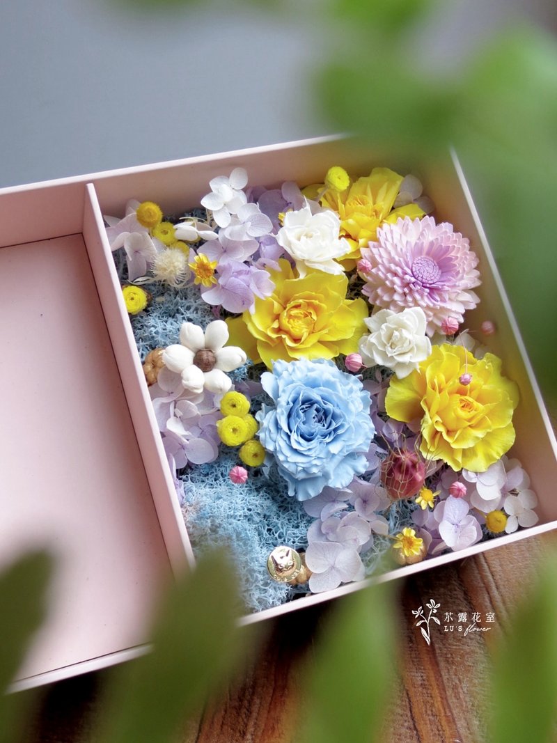 春之祭 永生花盒 - 干燥花/捧花 - 植物．花 黄色